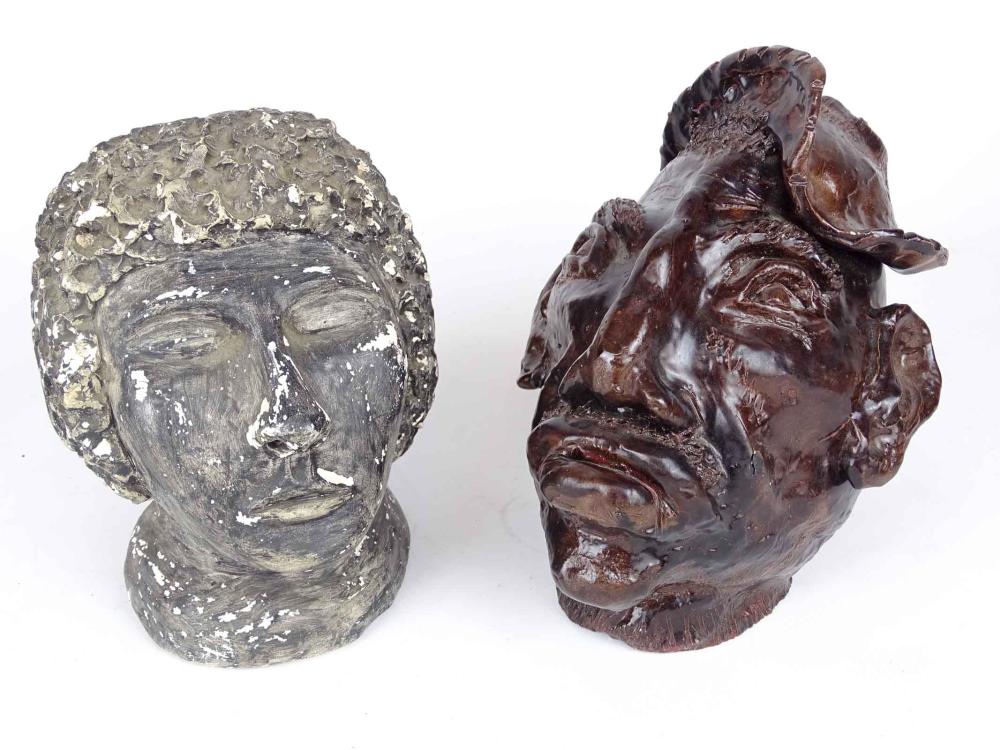 Folk Art Pottery Heads