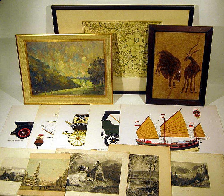12 Pc. Oil Painting ORIGINAL ARTWORK & PRINTS Antique...