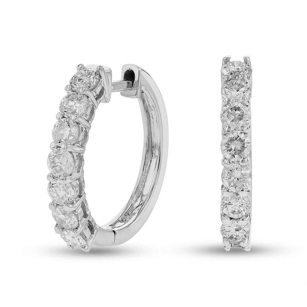 1.00ctw Diamond Hoop Earrings in 14k Gold