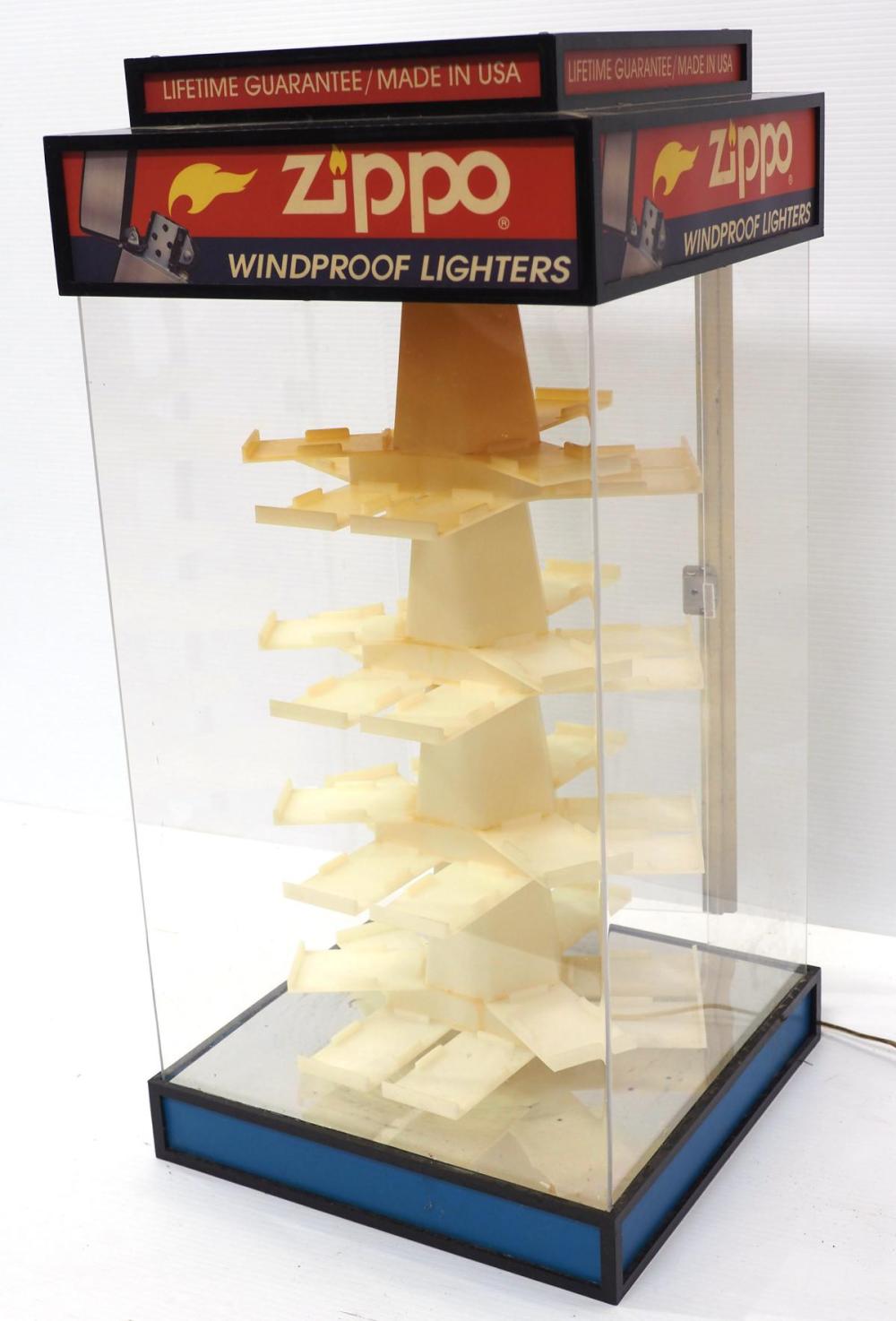 Lighted Zippo lighter display case