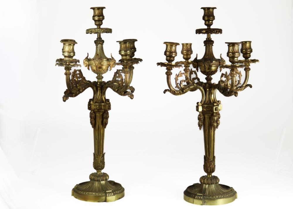 Pair of Louis XVI style candelabras