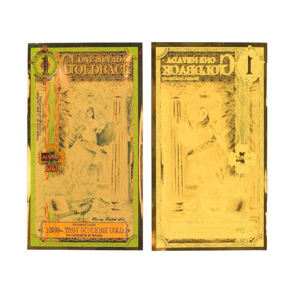 $1 Rare 24K 1/1000 Troy Ounce Gold Aurum Nevada