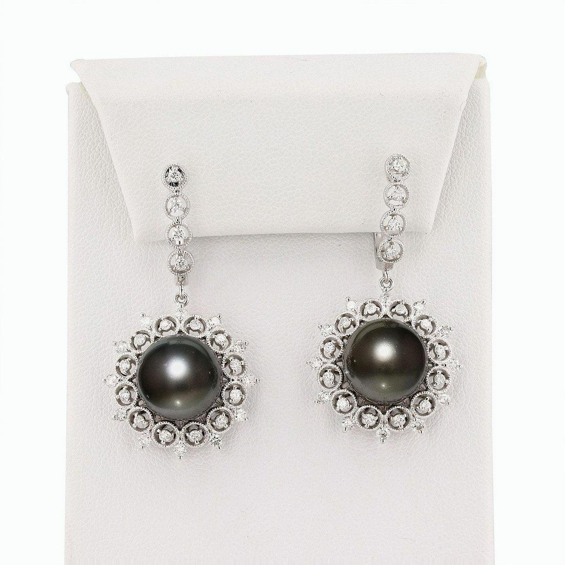 APP: 9.6k 12mm Tahitian Pearl and 1.39ctw Diamond 14K