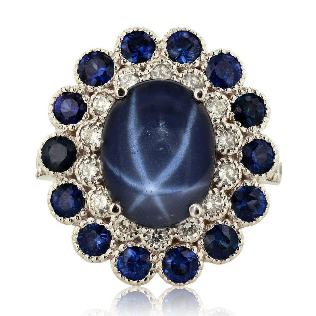APP: 4.8k 9.12ctw Blue Sapphire and 0.55ctw Diamond
