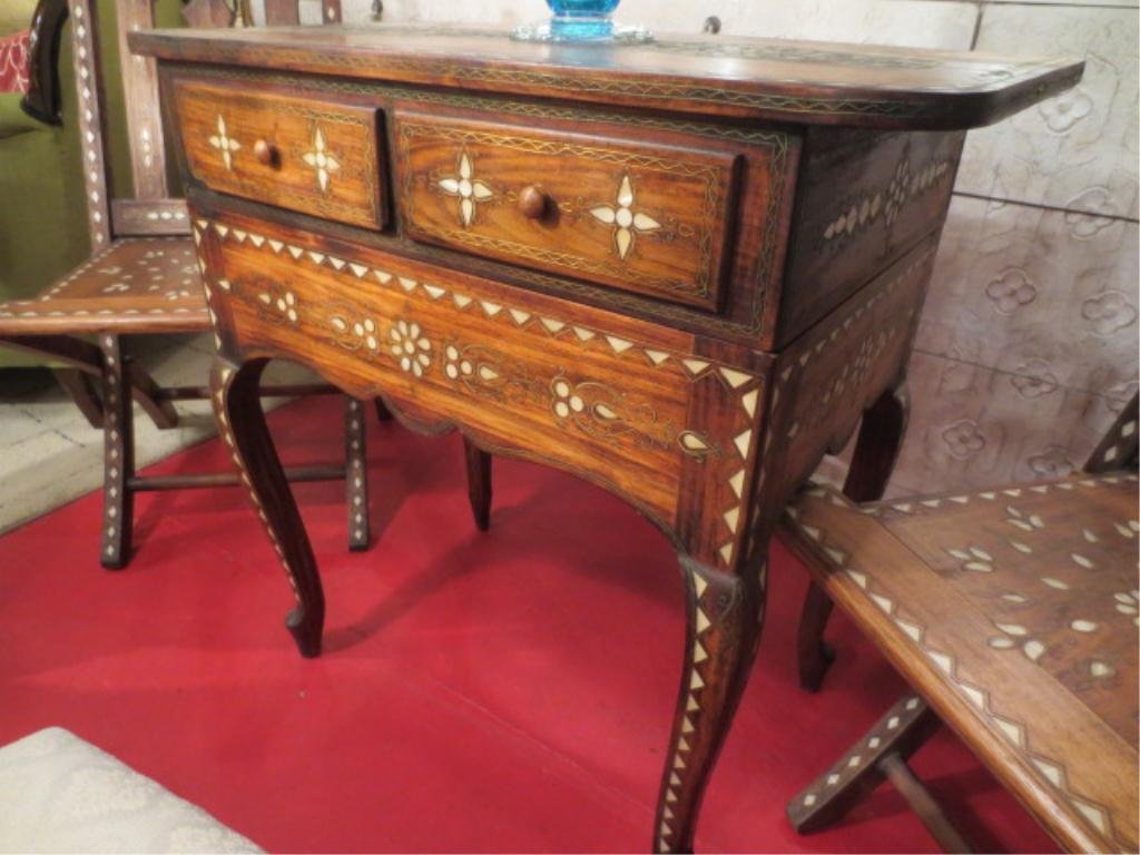 MOROCCAN CHEST, 2 DRAWERS, INTRICATE MOTHER OF PEARL IN