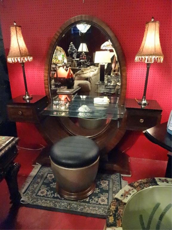 COLLEZIONE EUROPA VANITY/DRESSING TABLE, OVAL MIRROR