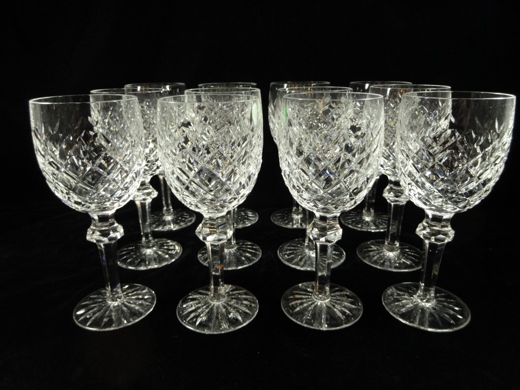 12 WATERFORD CRYSTAL POWERSCOURT RED WINE GLASSES