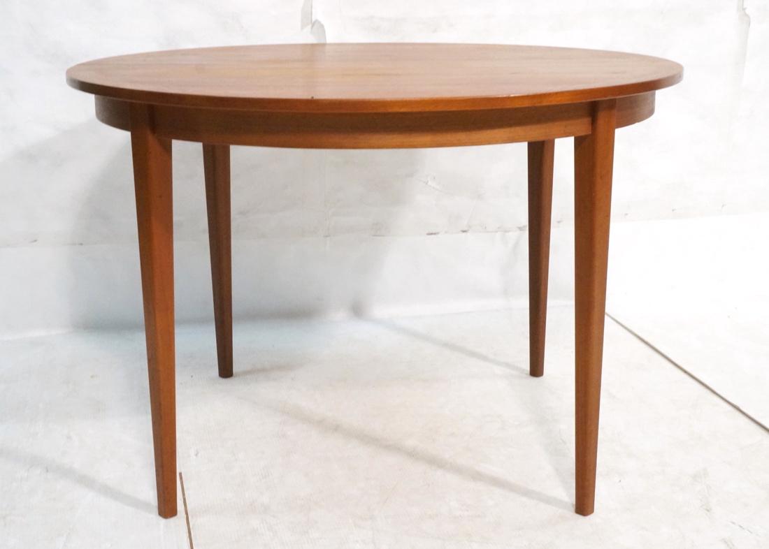 Teak Round Banded Dining Table. Clean Danish Mode