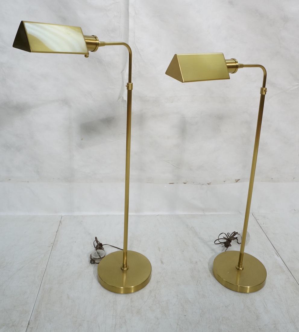 Pr KOCH LOWY Style Brass Floor Lamps. Adjustable