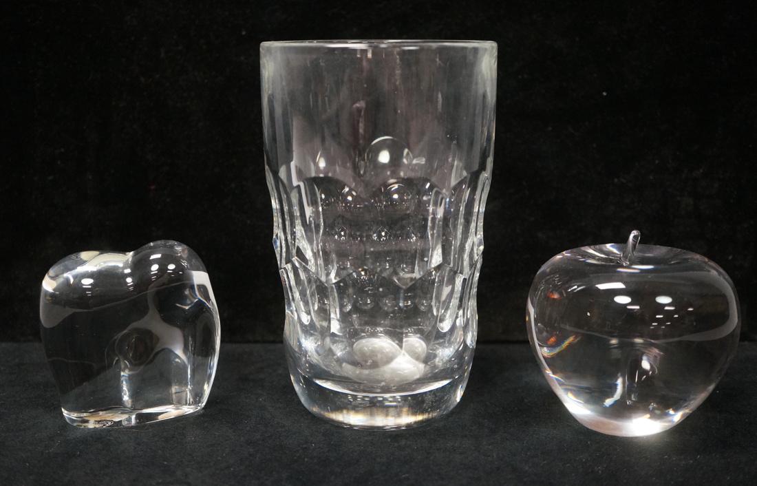 3pc Signed BACCARAT & TIFFANY Crystal Lot. BACCAR