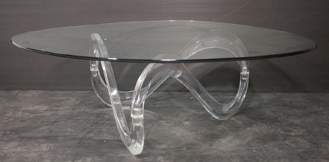CHARLES HOLLIS JONES Style Lucite Coffee Table.