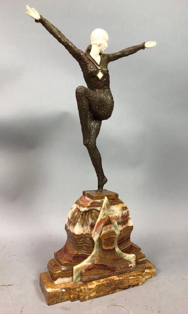 After Chiparus Bronze Dancer Figure. Figured colo