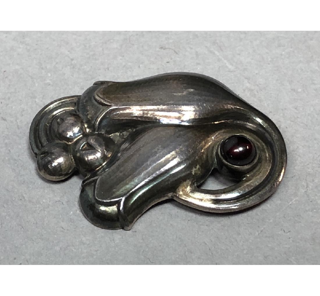 GEORG JENSEN Sterling Silver Floral Pin. Modernis