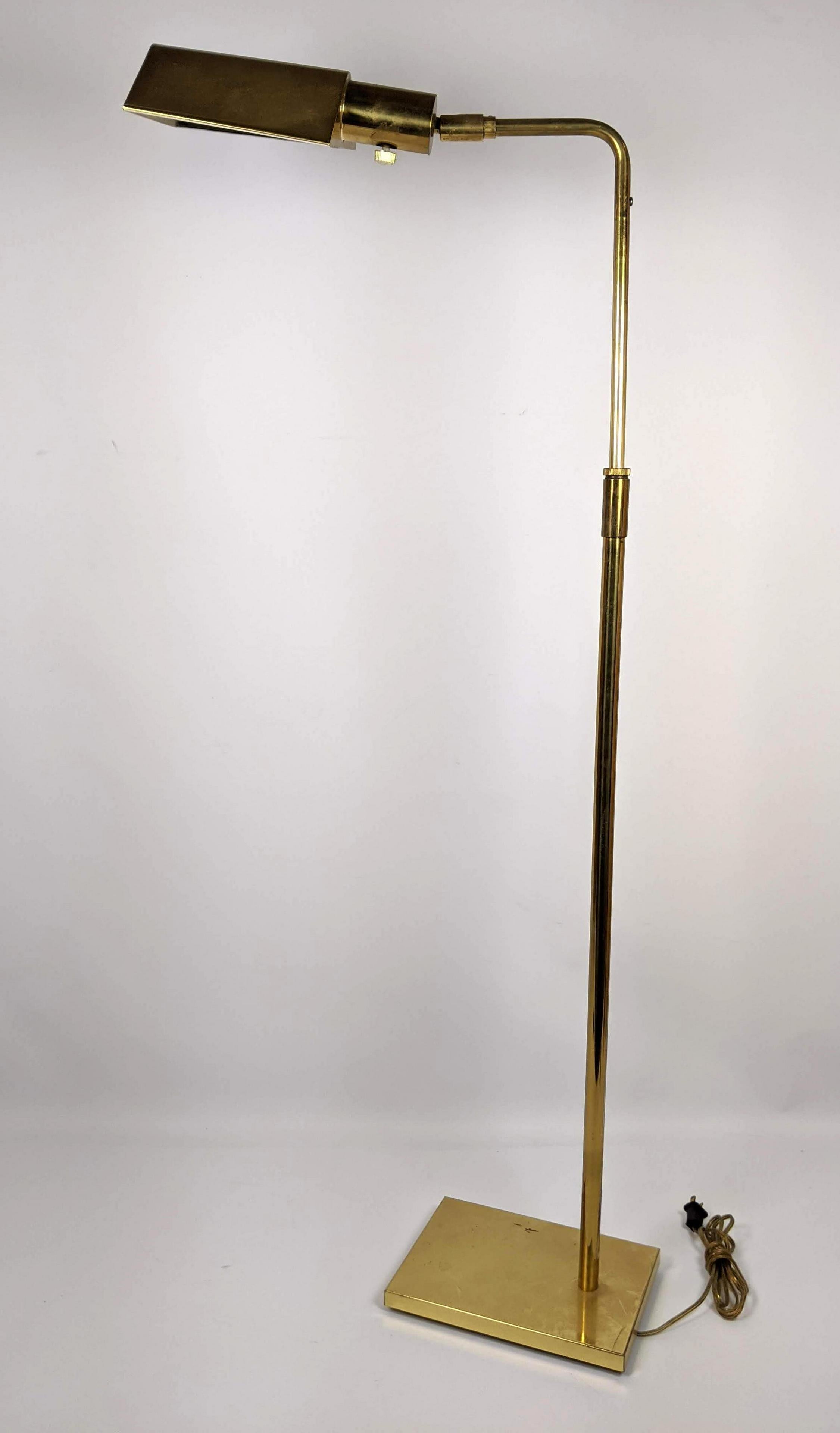 KOCH and LOWY adjustable brass floor lamp