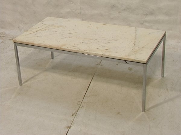 Florence Knoll Marble Top Coffee Table. Chrome F