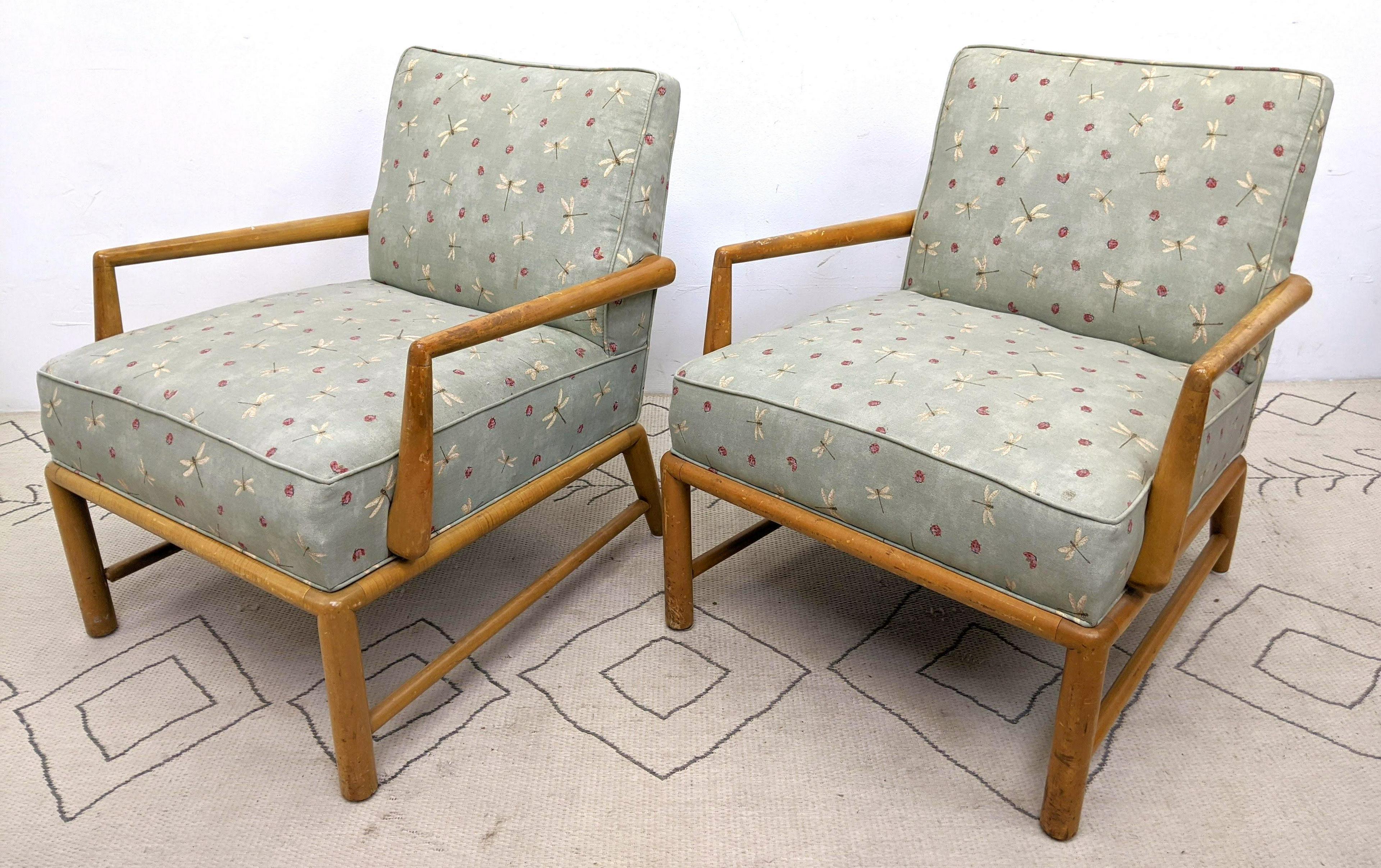 Pair Robsjohn Gibbings Style Lounge Chairs.