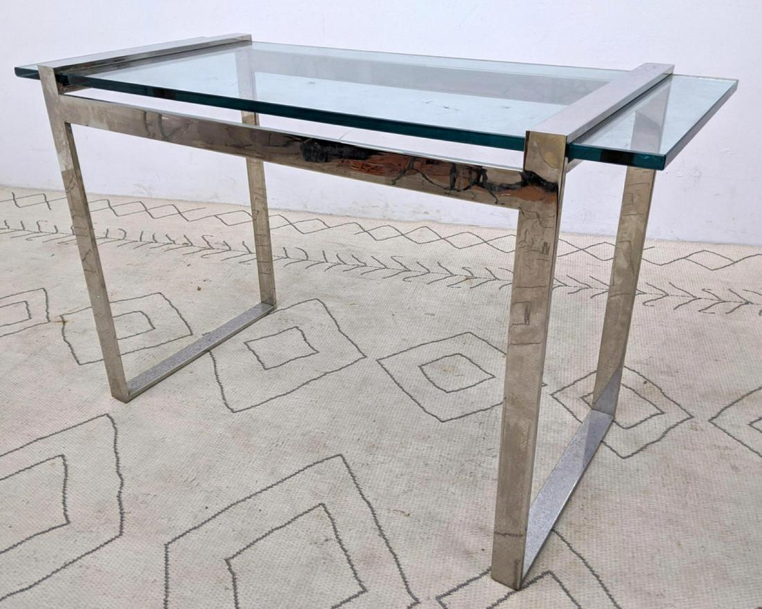 CY MANN Chrome & Glass Console Hall Table. Minimalist m