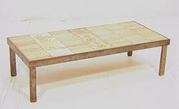 Roger Capron Coffee Cocktail Table. Tile Top on