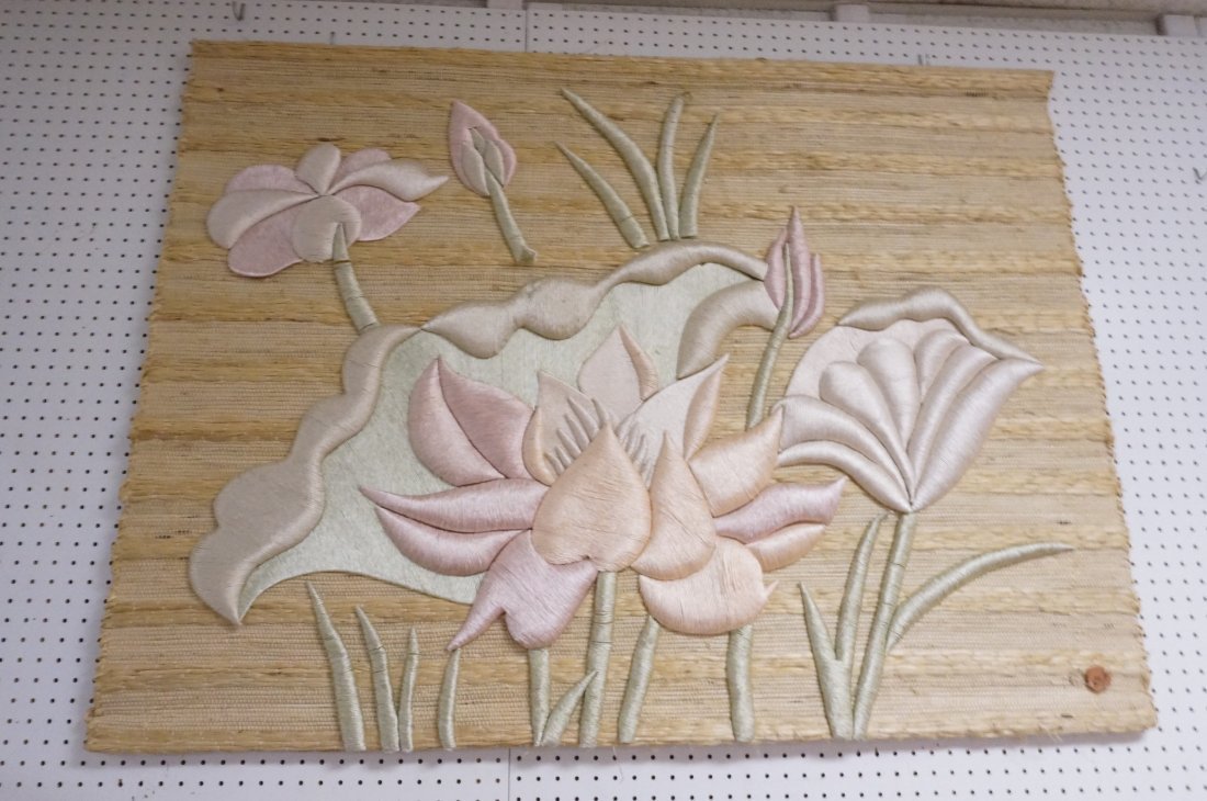 Textile 80's Floral Wall Art Tapestry. Pottery Ta