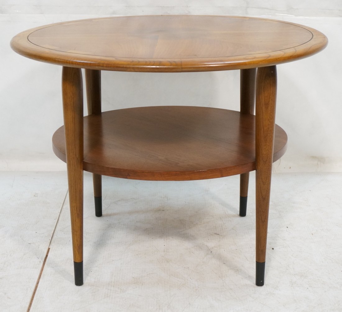 Round LANE Side End Table. Dovetail trim details.