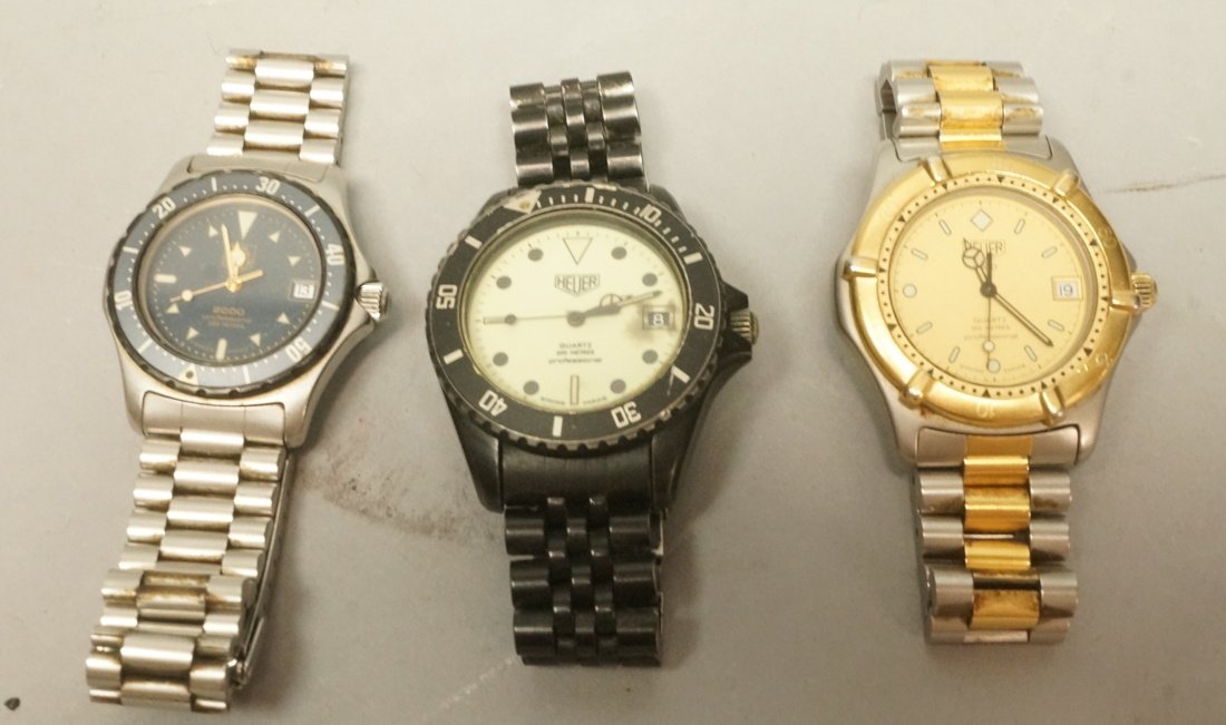 Lot 3 Mens Watches. TAG HEUER Swiss Quartz Watche