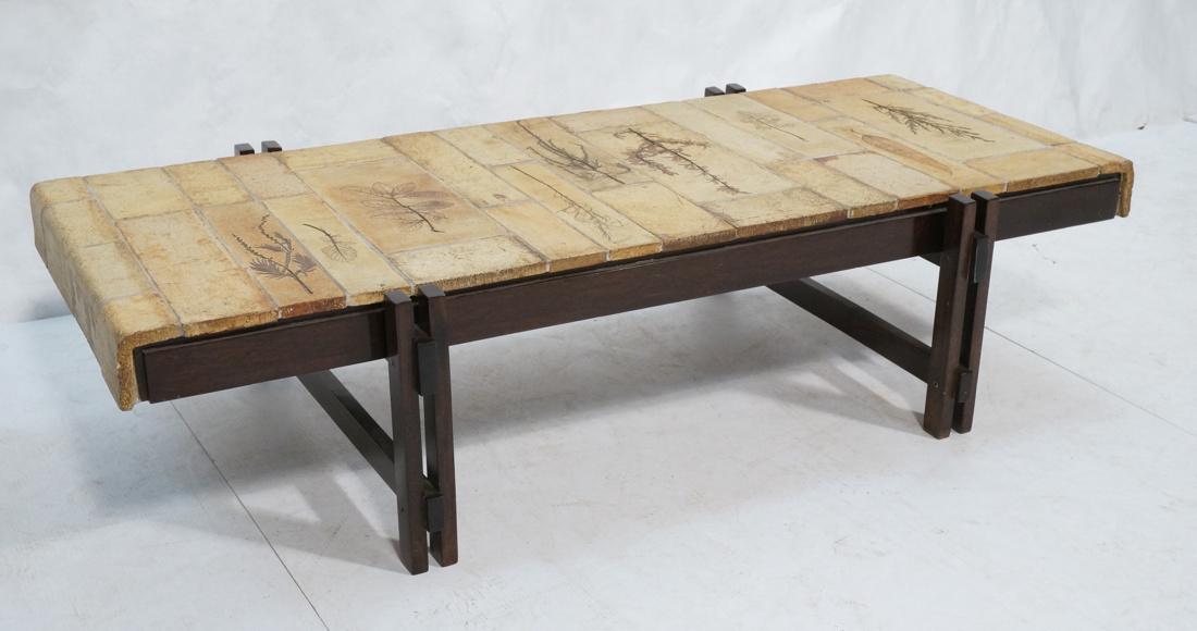 ROGER CAPRON Ceramic Tile Coffee Table. Unglazed