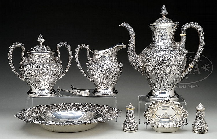 FINE NINE PIECE LOT OF STERLING SILVER BY S