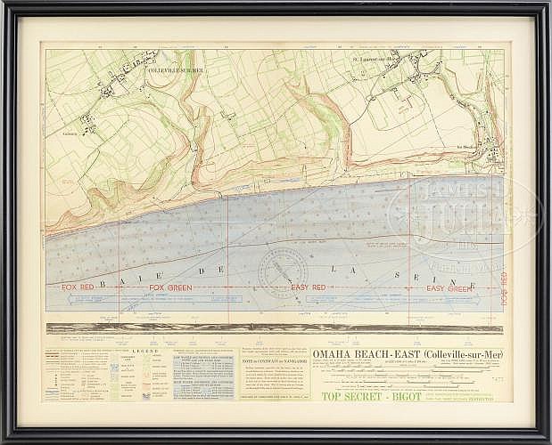 TWO RARE "TOP SECRET" MILITARY MAPS SHOWING THE PROPOSED...
