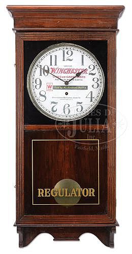 FINE WINCHESTER ADVERTISING REGULATOR WALL CLOCK.