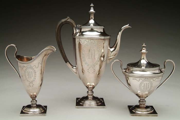 GORHAM STERLING THREE PIECE TEA SET