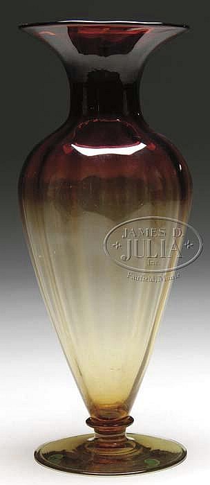 LIBBEY AMBERINA VASE.