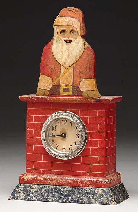 BLINKY EYED SANTA CLOCK