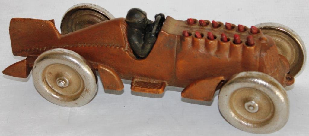 Cast iron race car, hubley racer