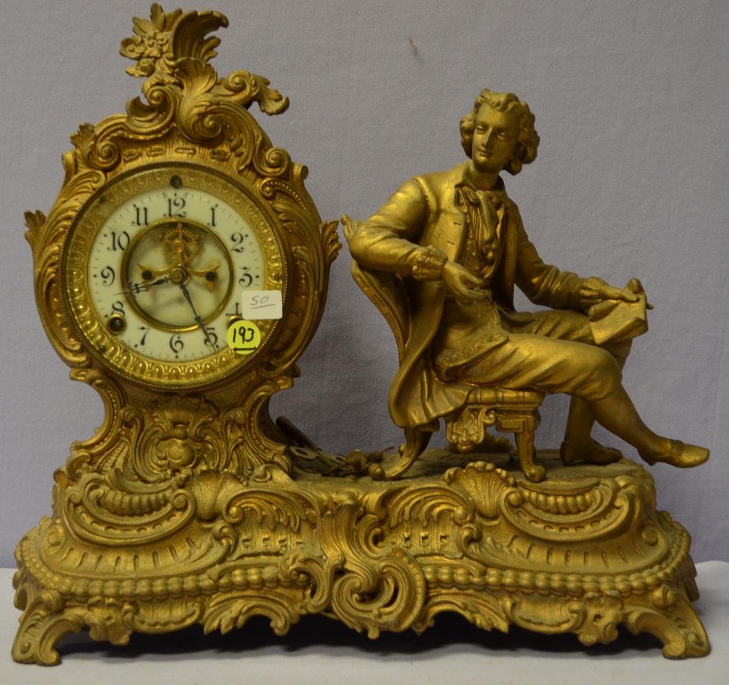 Antique Ansonia "Composer" Statue Clock