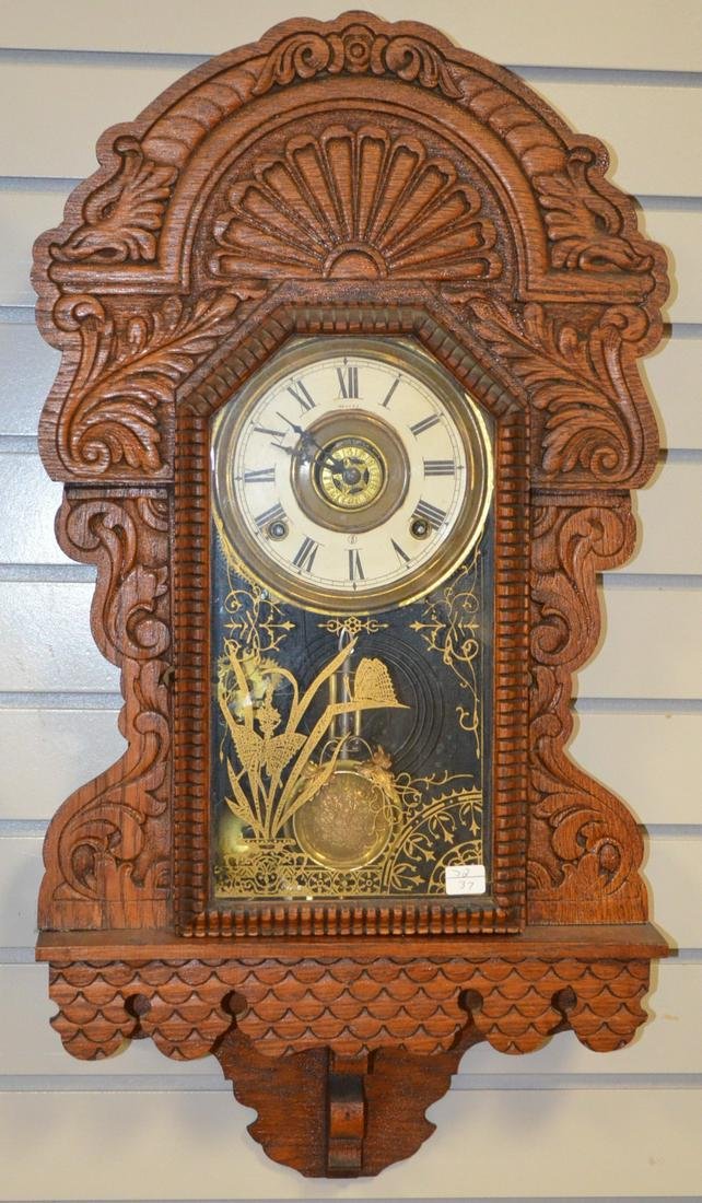 Carved Oak Hanging Kitchen Clock