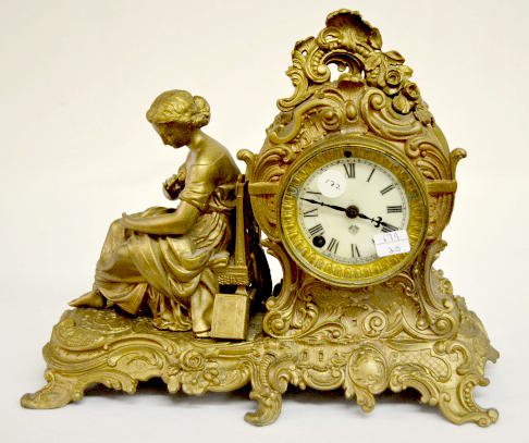 Ansonia \\\"Vassar\\\" Antique Statue Clock.