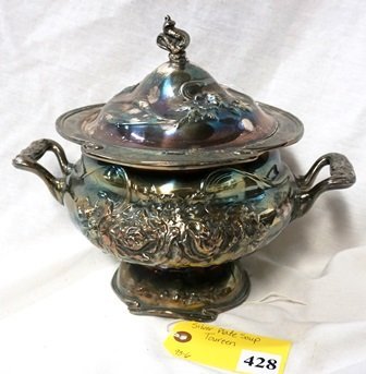 Silver plate soup toureen