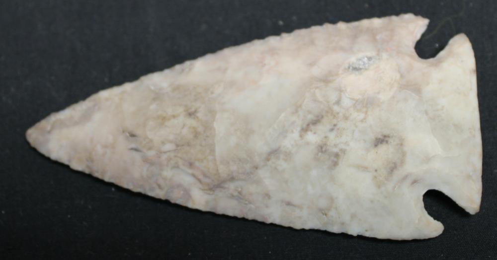 3 5/8" Flintridge Corner Notch Arrowhead Good Color