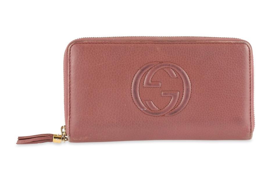 Gucci Pink Soho Zip Around Continental Wallet