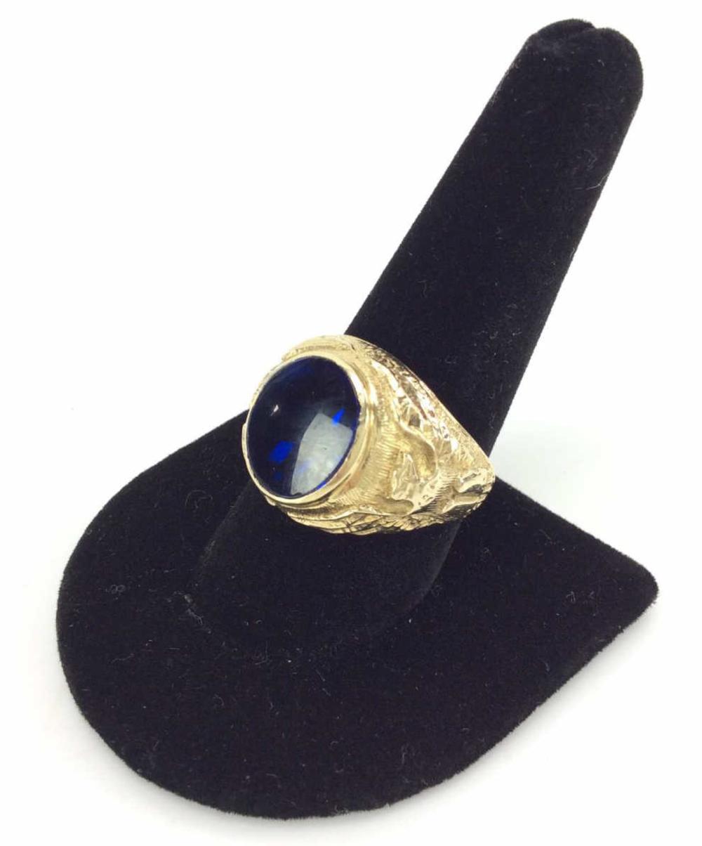 14k Gold & Blue Faceted Spinel Ring