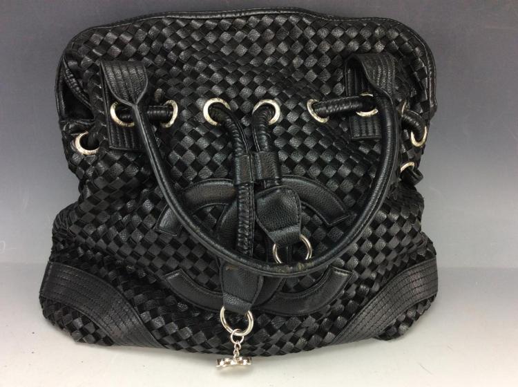 Chanel Black Leather Handbag / Tote Purse