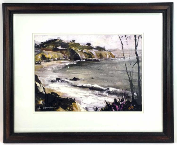 R.E. Russell, Beach Landscape Lithograph