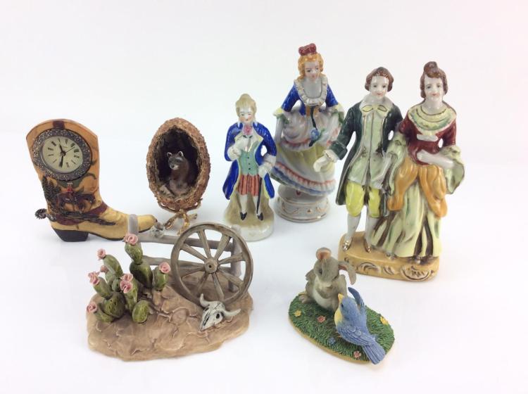 7Pc. 20th C. Porcelain & Pottery Figures