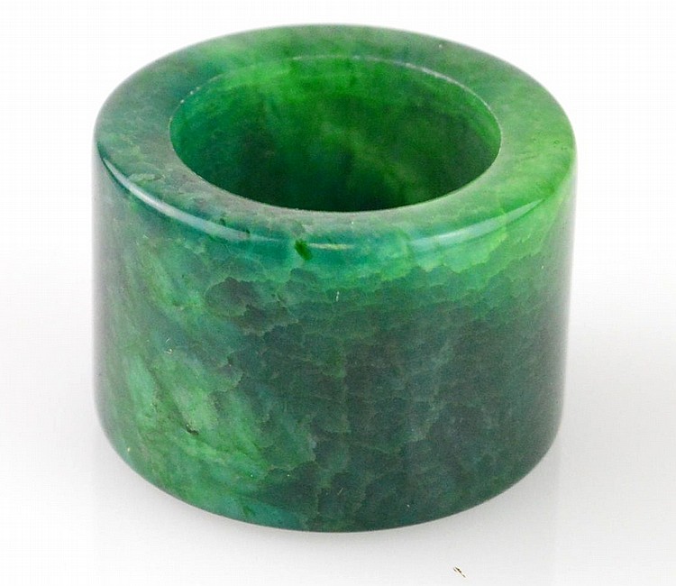 Chinese Green Jade Archer Ring