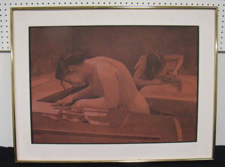 Robert Baxter Signed and Numbered Lithograph in Frame. "Le Camiciaie"