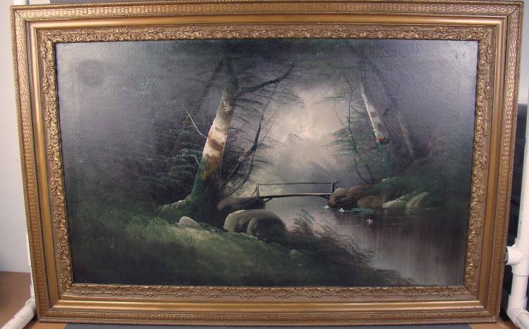 Circa 1900's Framed Oil on Canvas Painting.