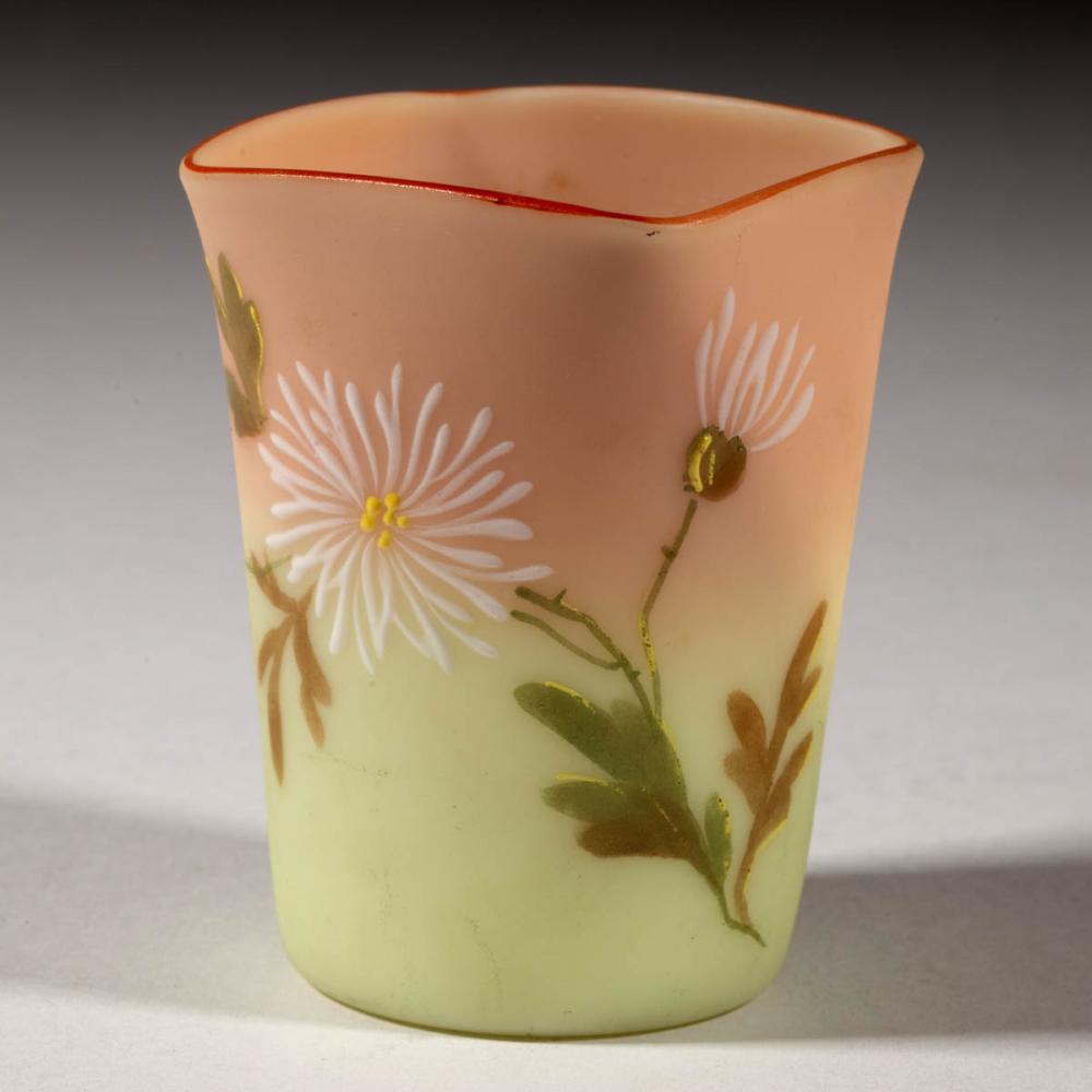 MT. WASHINGTON DECORATED BURMESE TOOTHPICK HOLDER