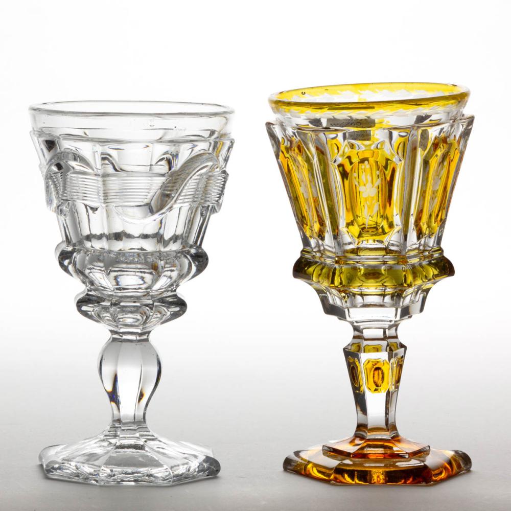 ASSORTED FLINT EAPG GOBLETS, LOT OF TWO