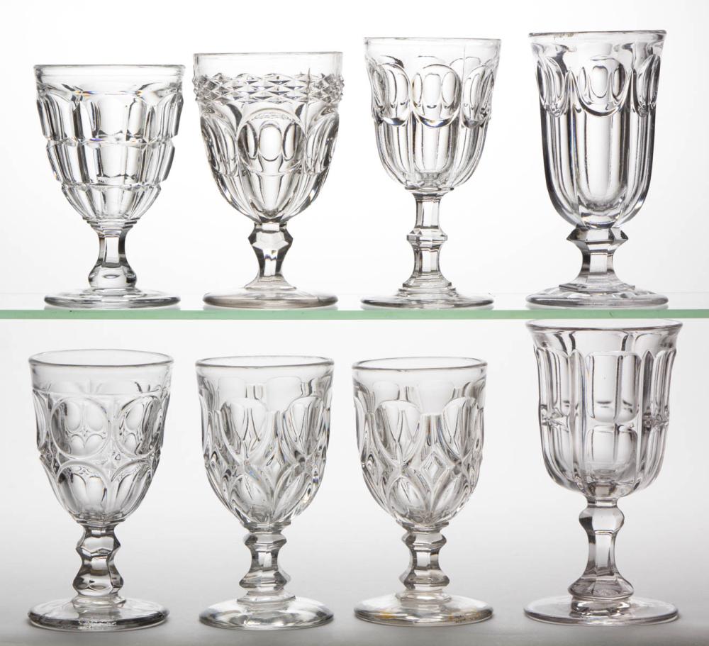 ASSORTED FLINT EAPG GOBLETS, LOT OF SEVEN