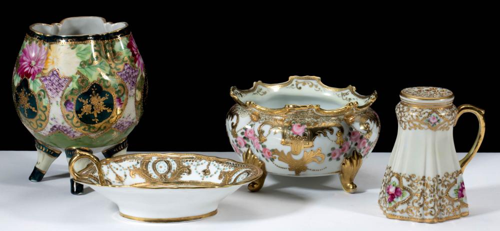 NIPPON PORCELAIN ARTICLES, LOT OF FOUR